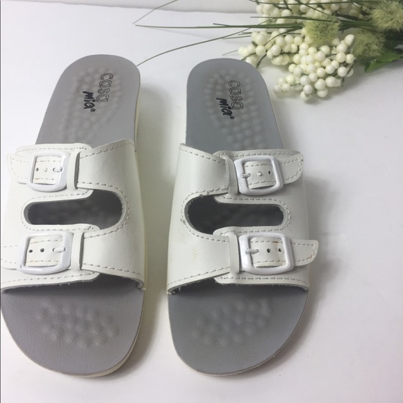 mia white sandals